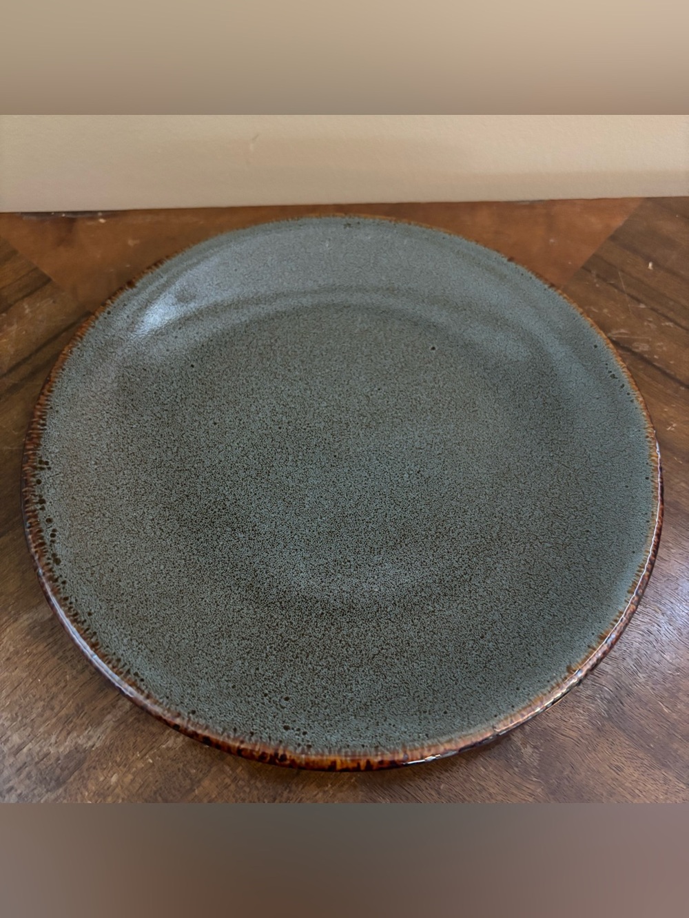 Steelite Anfora Tacana Azul Reactive Glaze Stoneware Blue Green Plate Coupe 9”